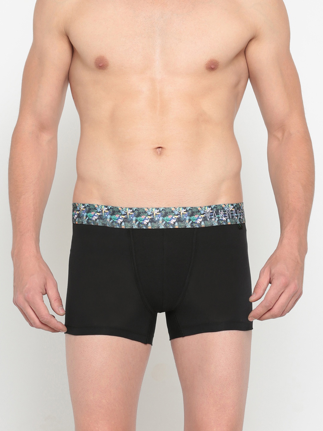 

Van Heusen Men Colour Fresh Digitally Printed Waistband Trunks, Black