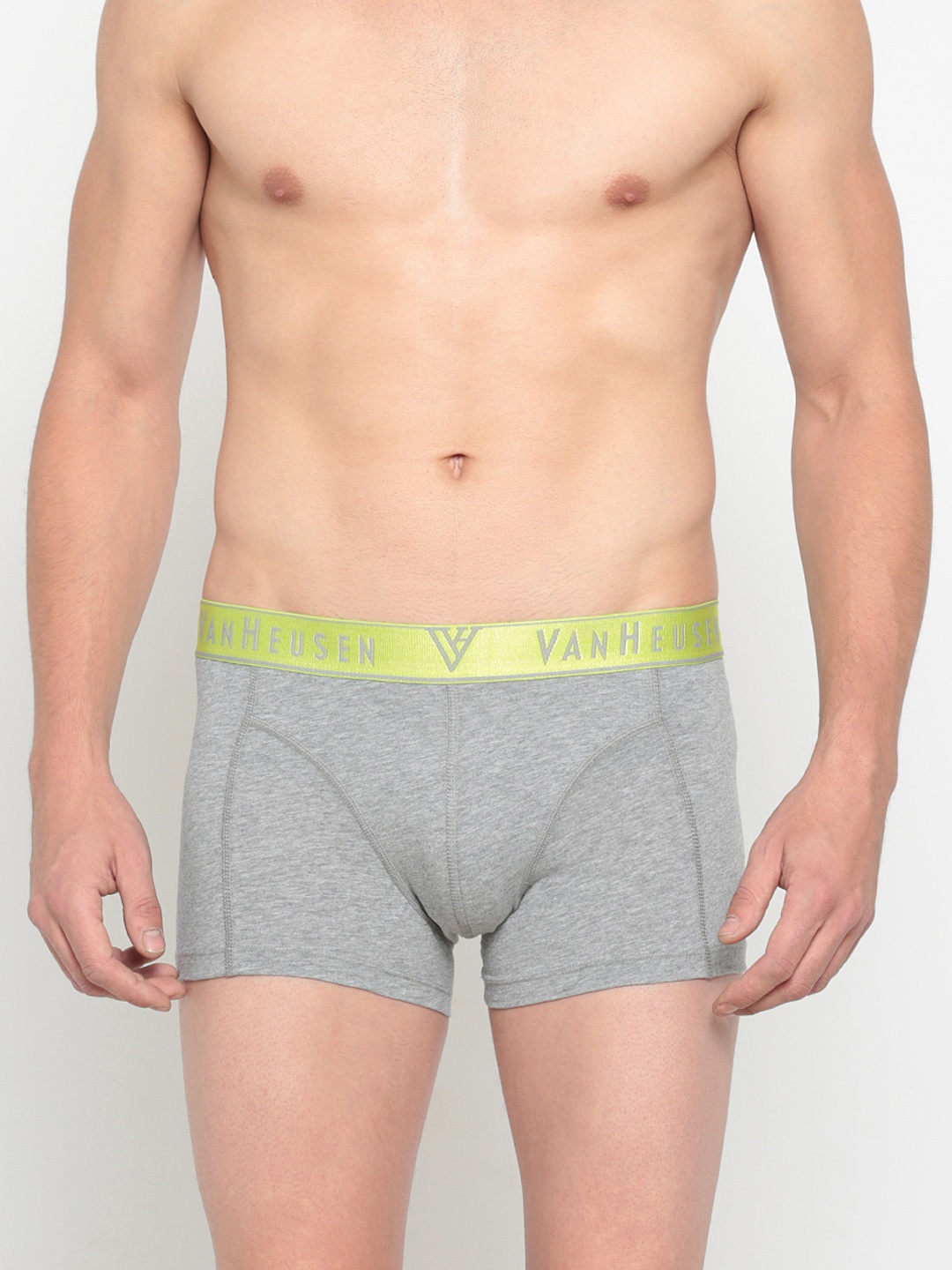 

Van Heusen Men Colour Fresh Elasticized Waistband Trunks, Grey melange