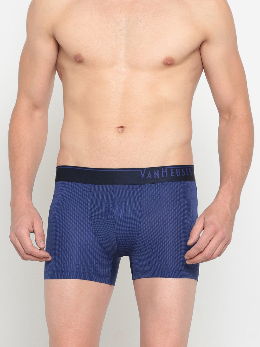 

Van Heusen Men Printed 4-Way Stretch Body Defining Fit Trunks, Blue