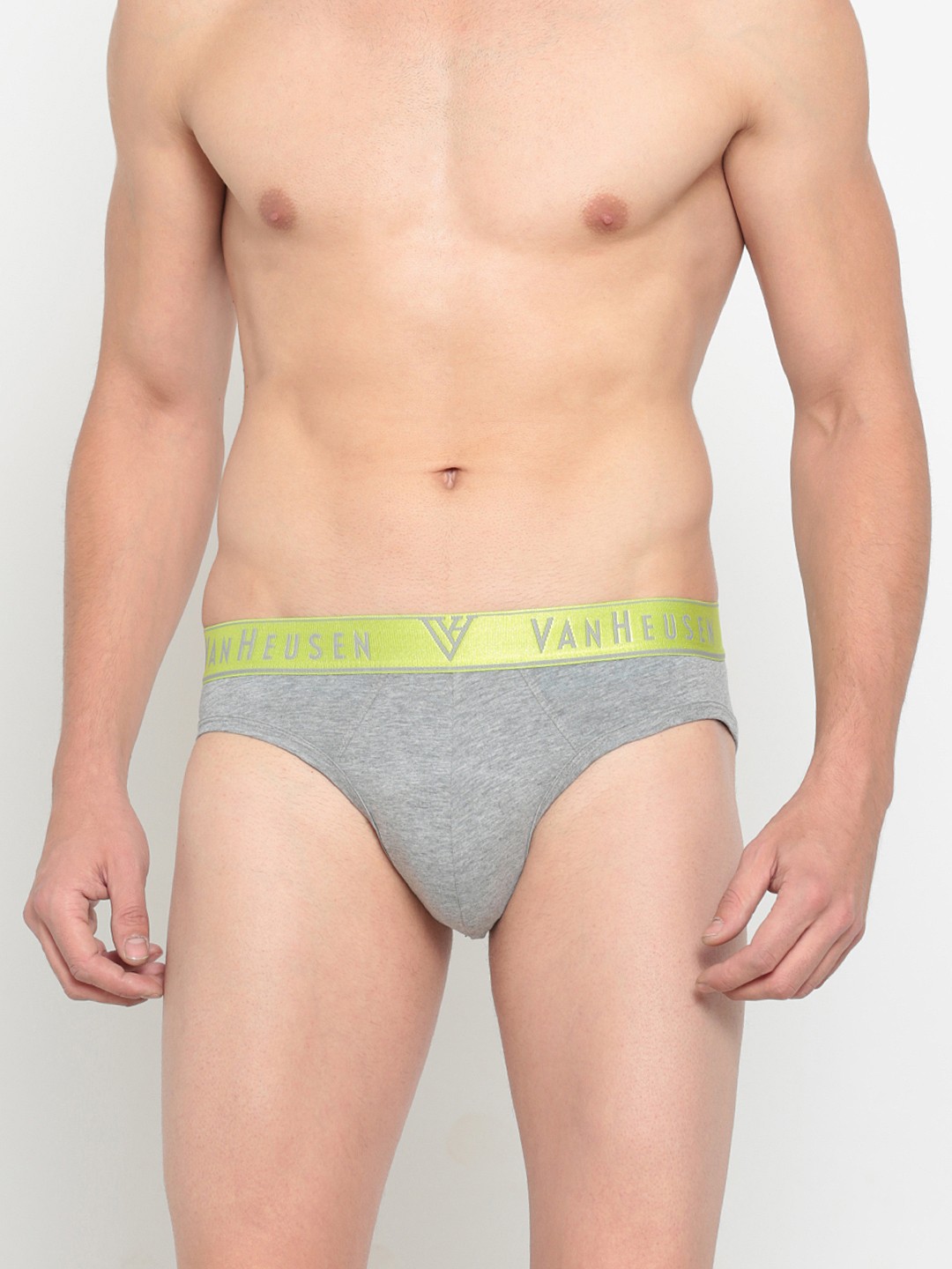 

Van Heusen Men Solid Colour Fresh Briefs IHIBR1PK4520005, Grey melange
