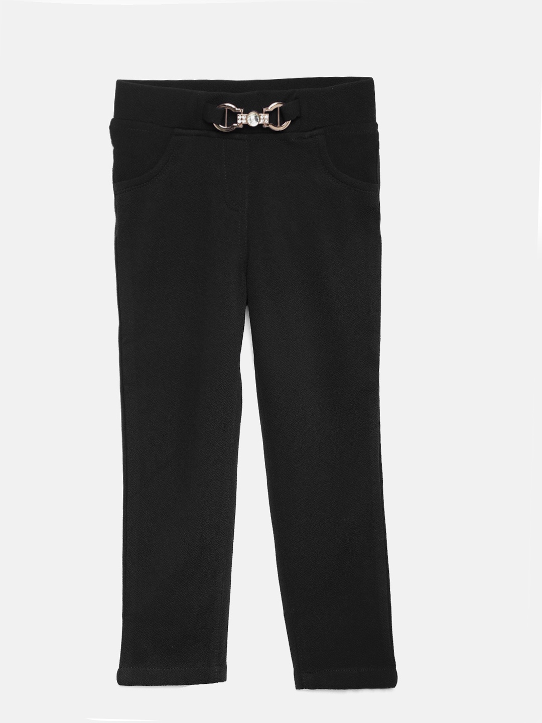 

Tiny Girl Black Solid Regular Fit Jegging
