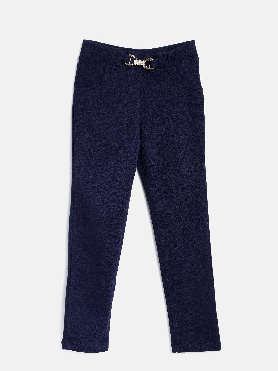 

Tiny Girl Navy Blue Solid Jeggings