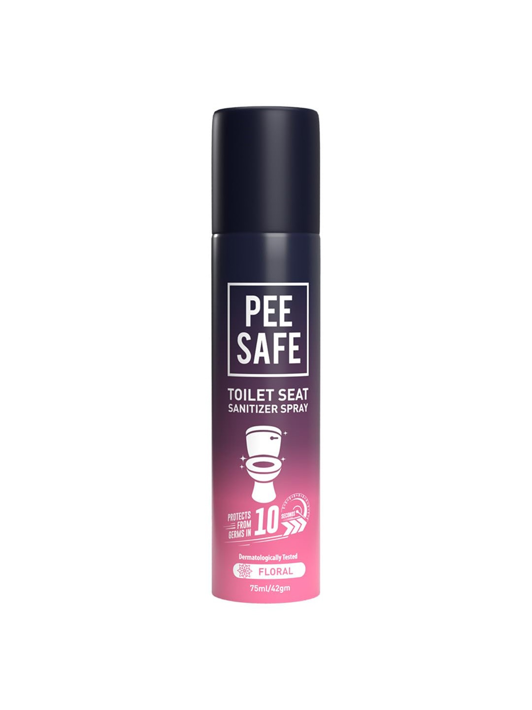 

Pee Safe Unisex Toilet Seat Floral Sanitizer Spray 75 ml, Nude