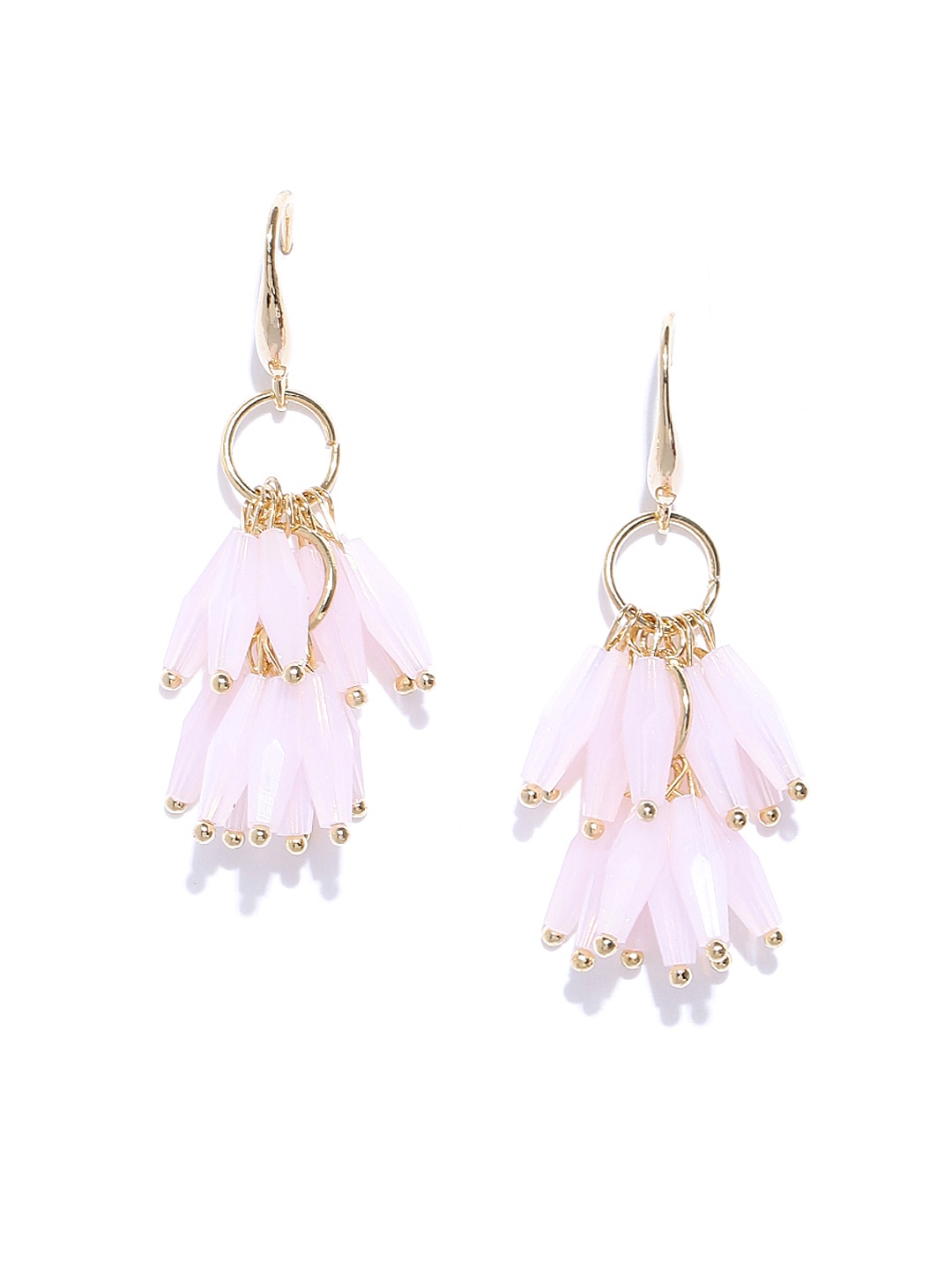 

Jewels Galaxy Pink Gold-Plated Handcrafted Beaded Contemporary Drop Earrings