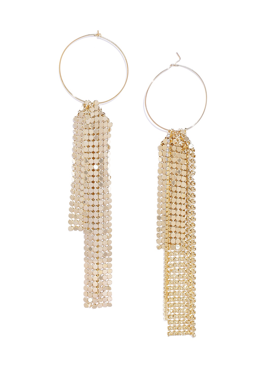 

Jewels Galaxy Gold-Plated Handcrafted Tasselled Contemporary Drop Earrings