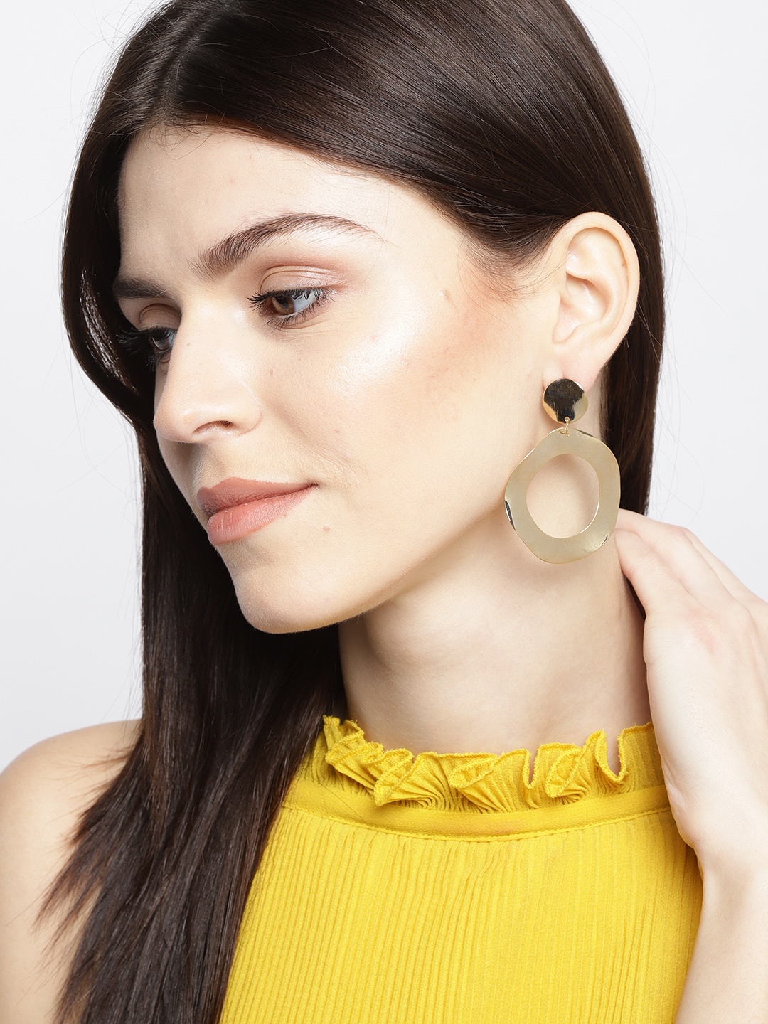 

Jewels Galaxy Gold-Toned Contemporary Drop Earrings