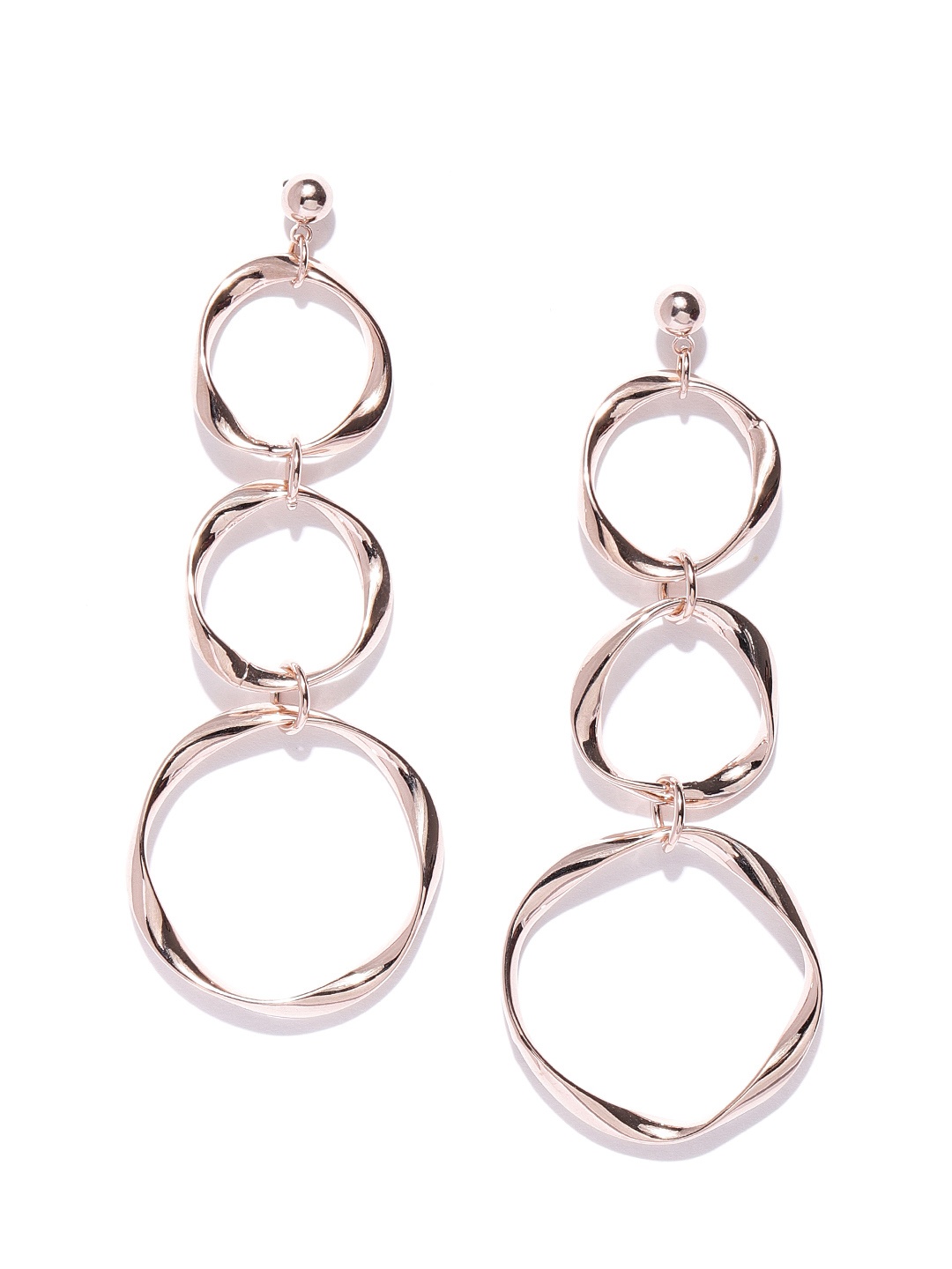 

Jewels Galaxy Rose Gold-Plated Handcrafted Contemporary Drop Earrings