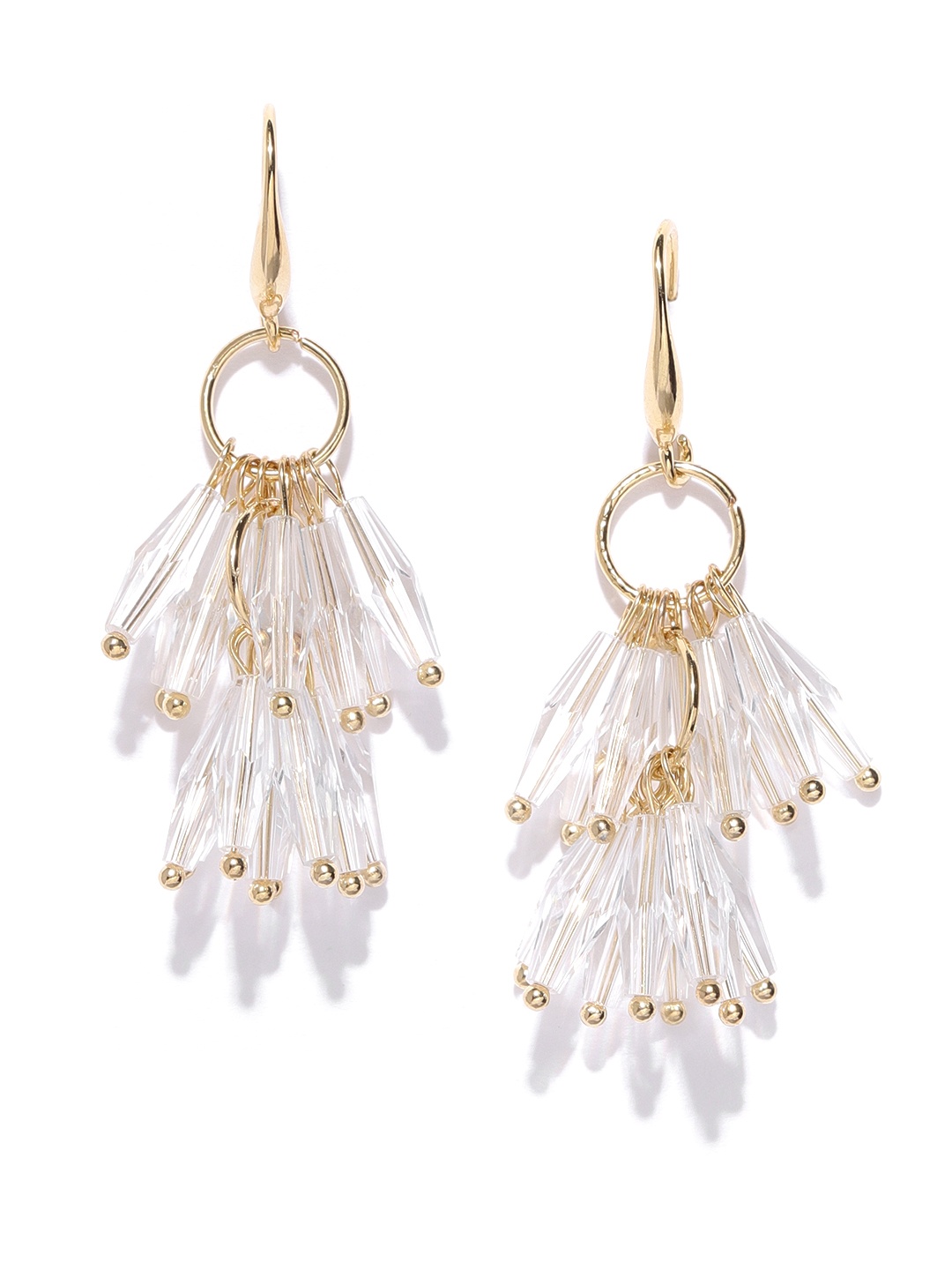 

Jewels Galaxy Gold-Plated Handcrafted Beaded Contemporary Drop Earrings