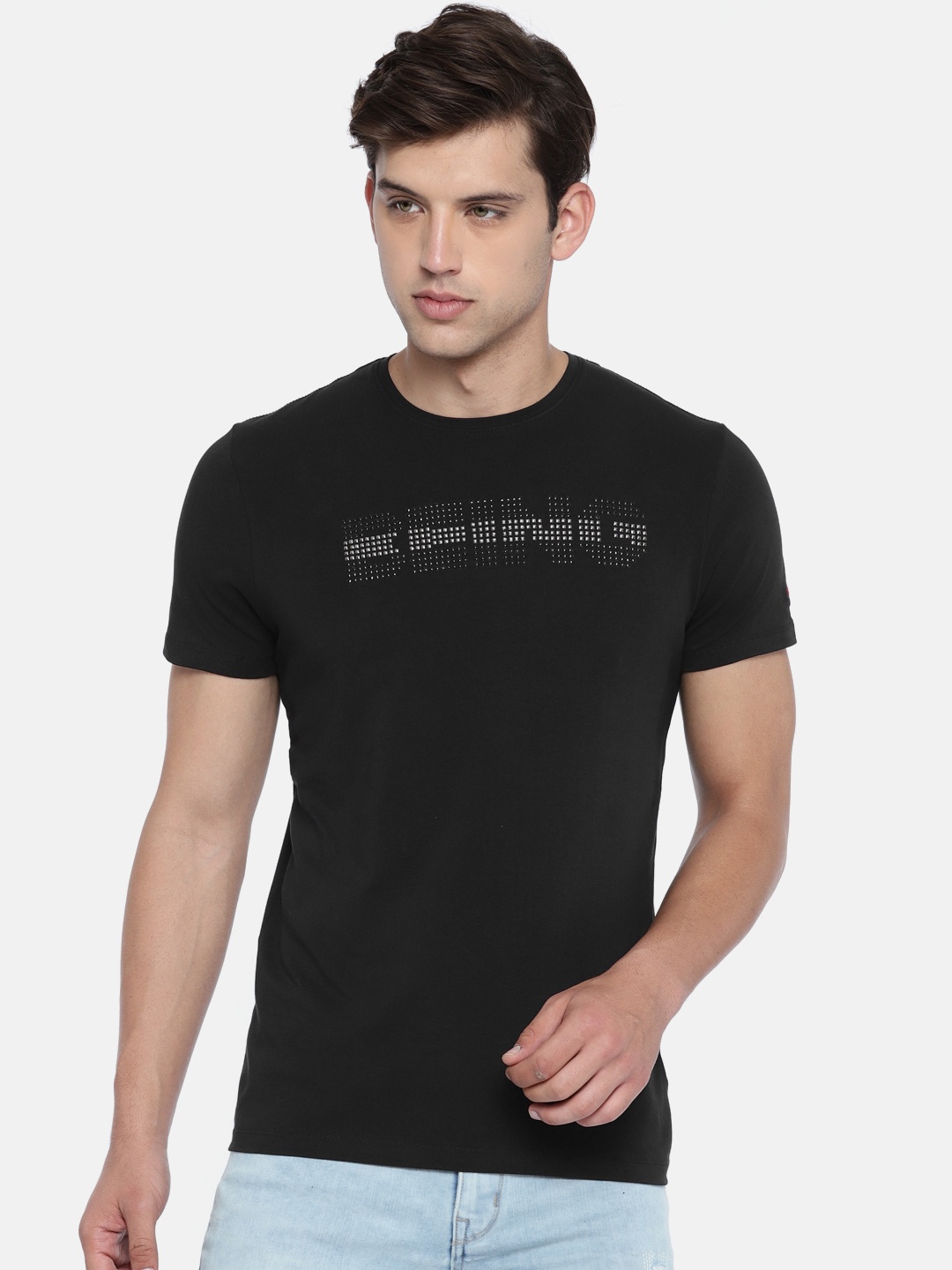 

Being Human Men Black Embellished Round Neck T-shirt