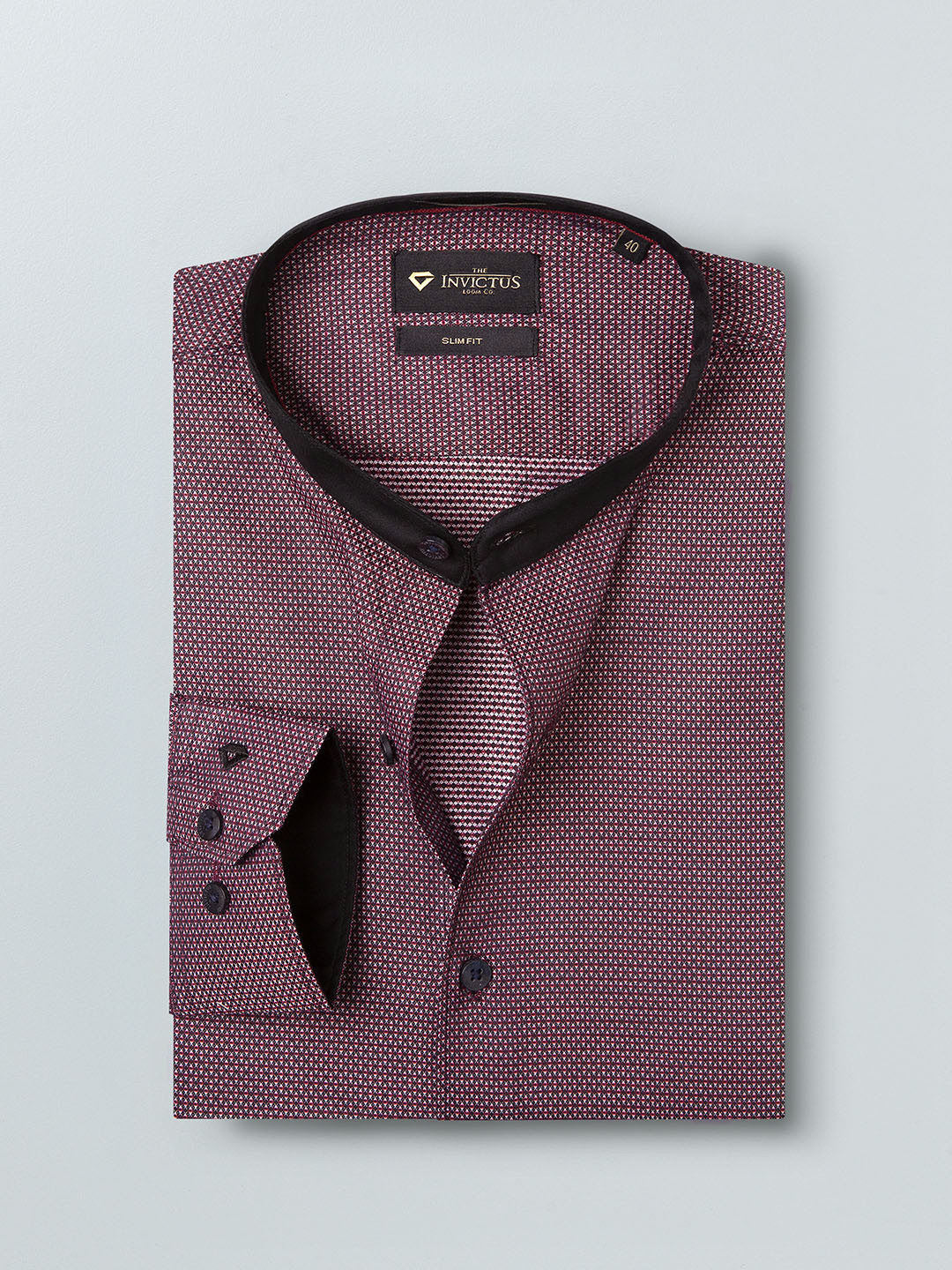 

INVICTUS Men Maroon Slim Fit Self Design Formal Shirt