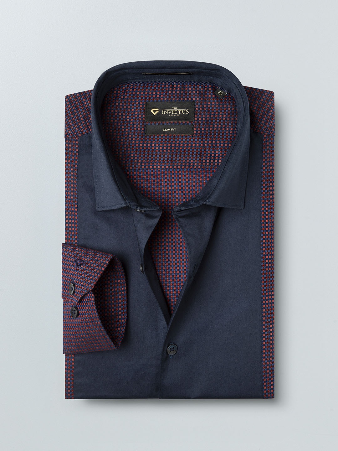 

INVICTUS Men Maroon Slim Fit Self Design Semiformal Shirt