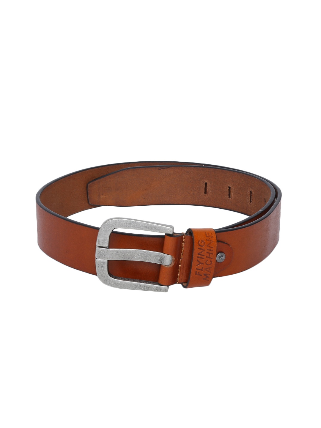 

Flying Machine Men Brown Solid Leather Belt