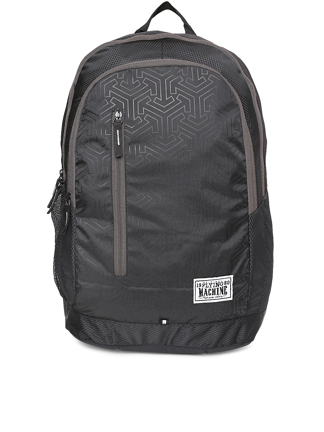 

Flying Machine Unisex Black Graphic Print Backpack