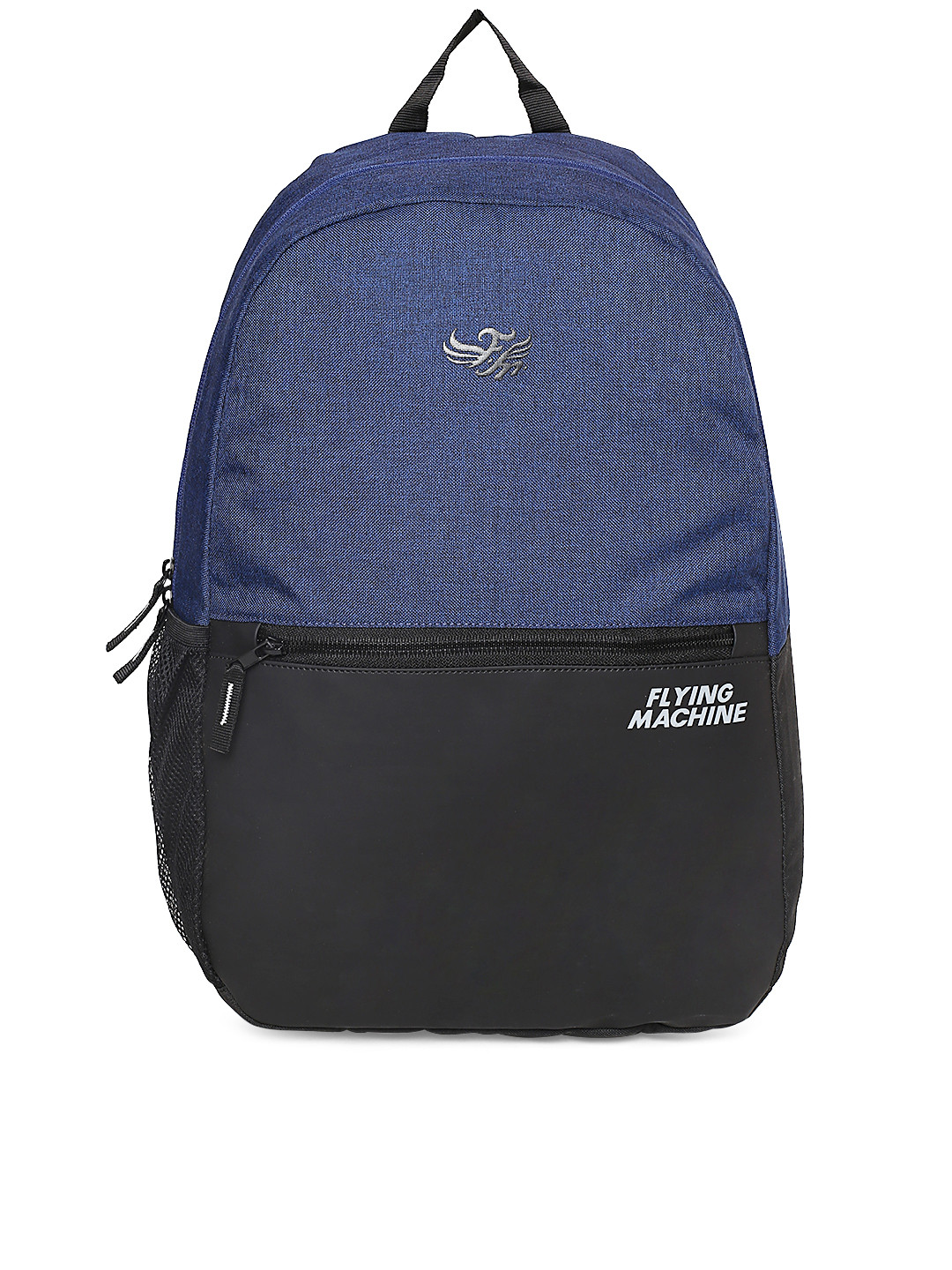 

Flying Machine Unisex Navy Blue & Black Colourblocked Backpack