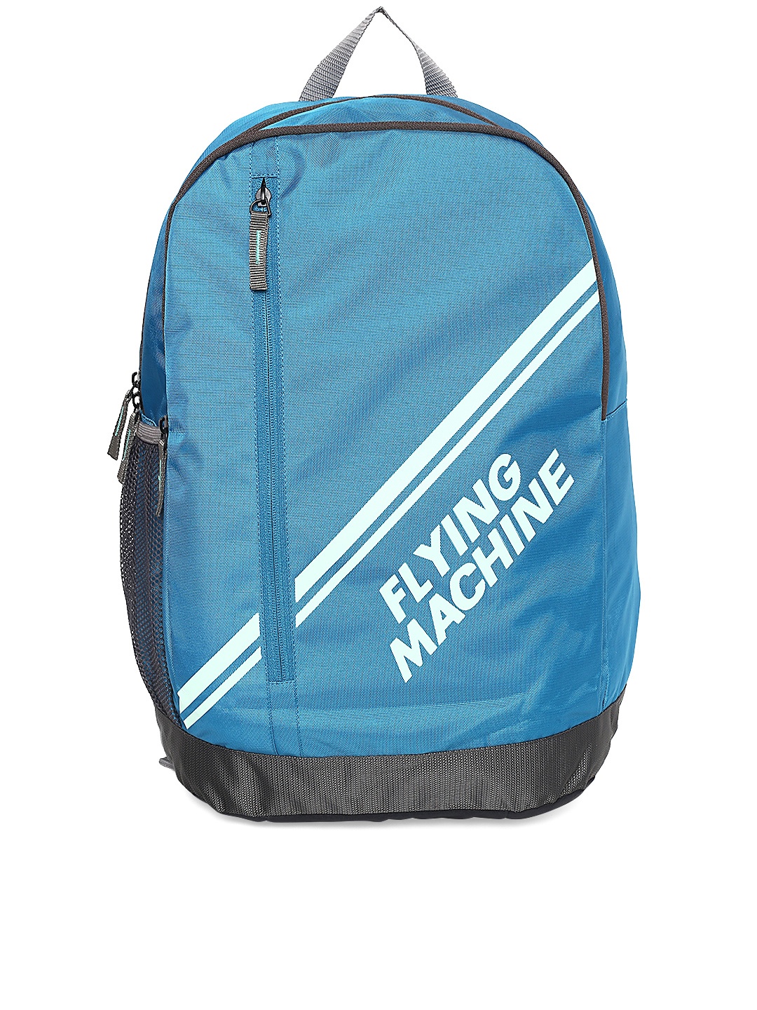 

Flying Machine Unisex Teal Blue Brand Logo Print Backpack