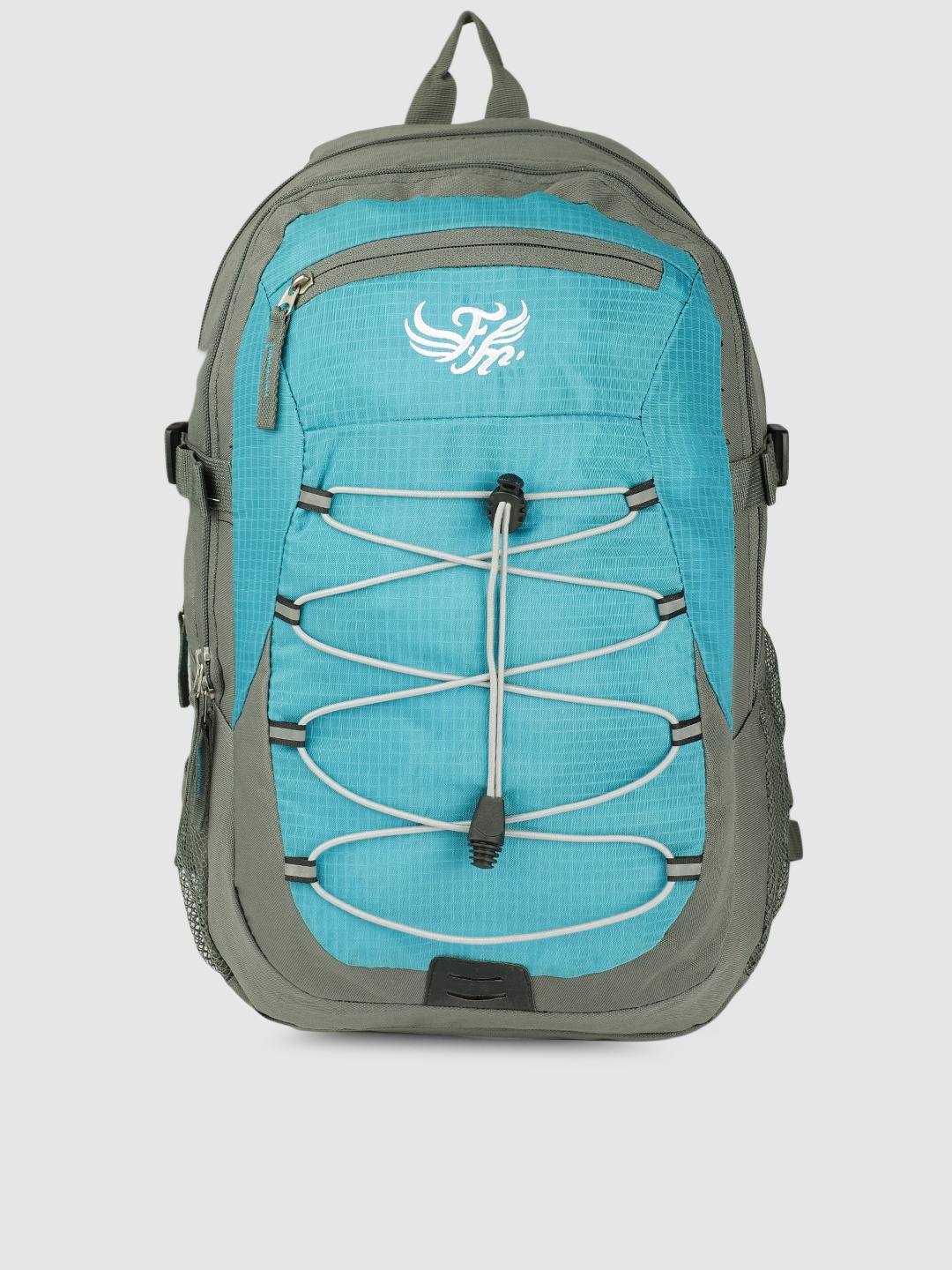 

Flying Machine Men Blue & Grey Colourblocked Backpack