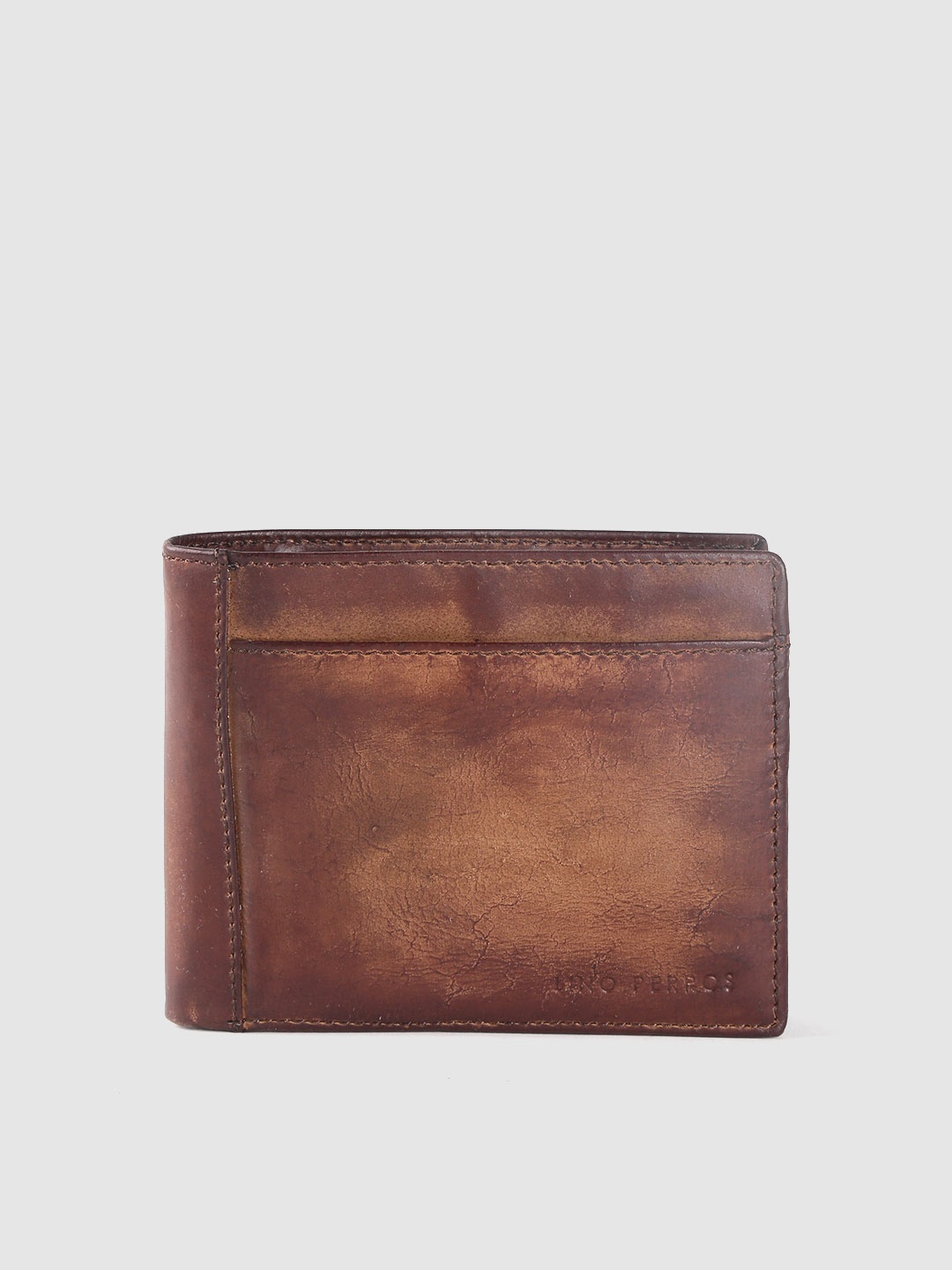 

Lino Perros Men Brown Solid Leather Two Fold Wallet