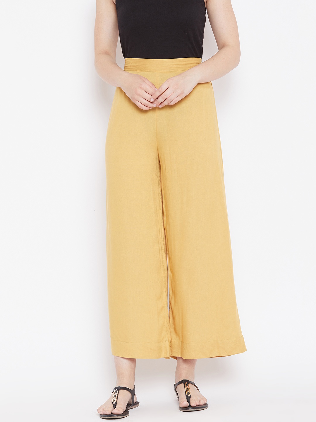 

AURELIA Women Beige Solid Flared Palazzos
