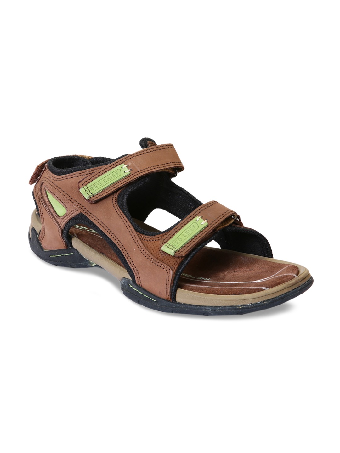 

Red Chief Men Brown Leather Comfort Sandals