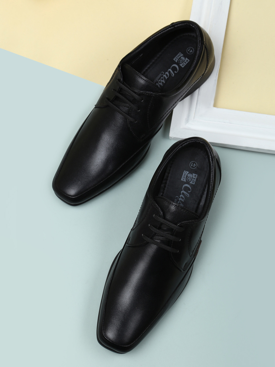 

Red Chief Men Black Formal Leather Derbys