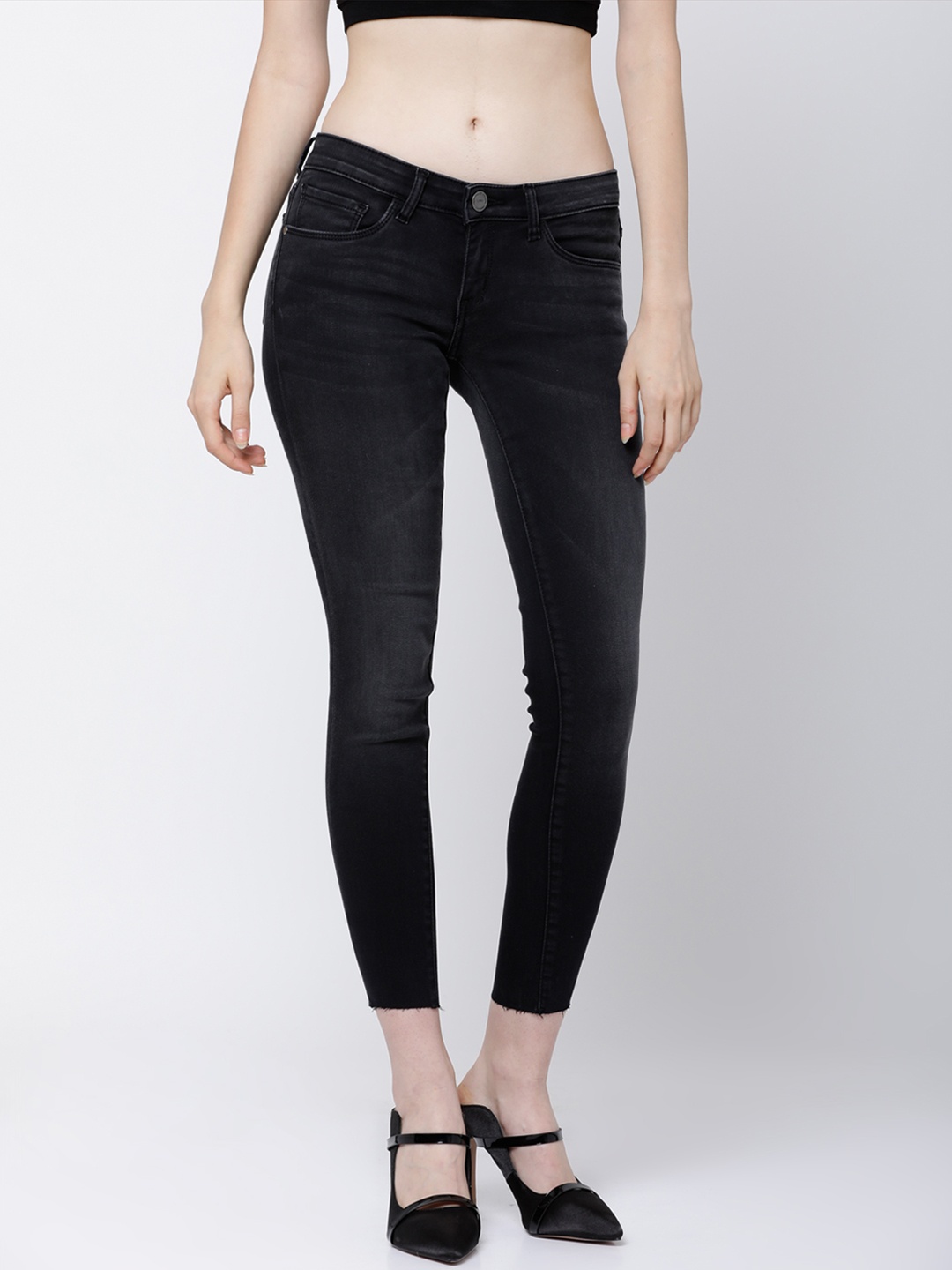 

Tokyo Talkies Women Black Super Skinny Fit Mid-Rise Clean Look Jeans