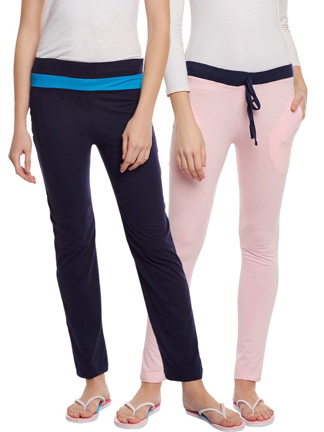 

VIMAL JONNEY Women Pack of 2 Lounge Pants F6PINK-F2NAVY-02, Pink