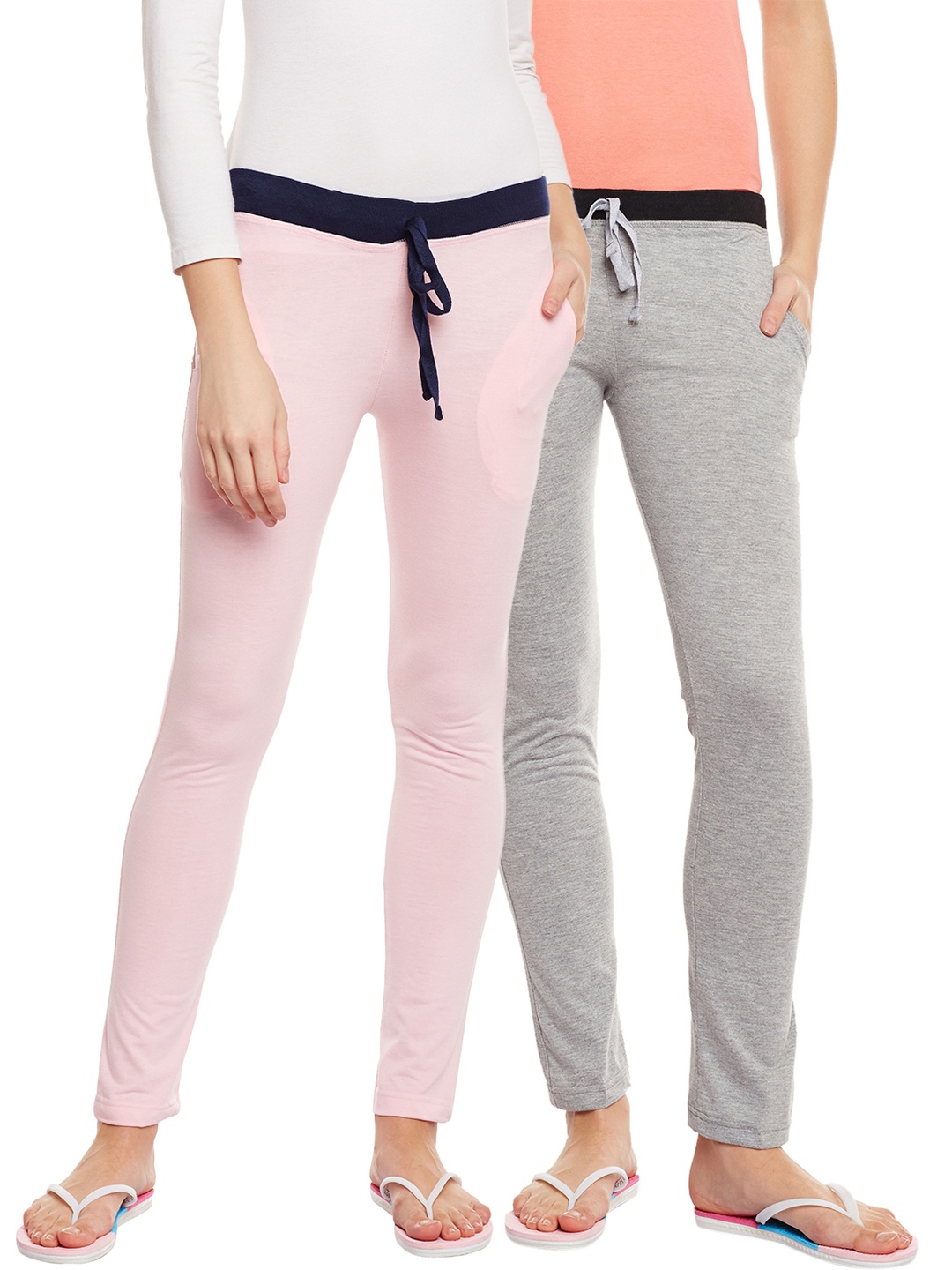 

VIMAL JONNEY Women Pack of 2 Lounge Pants F6MLNG-F6PINK, Grey