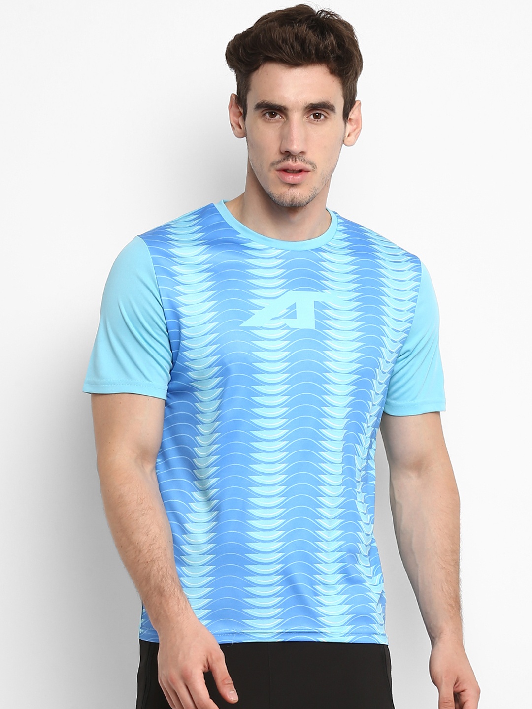 

Alcis Men Blue Printed Round Neck T-shirt