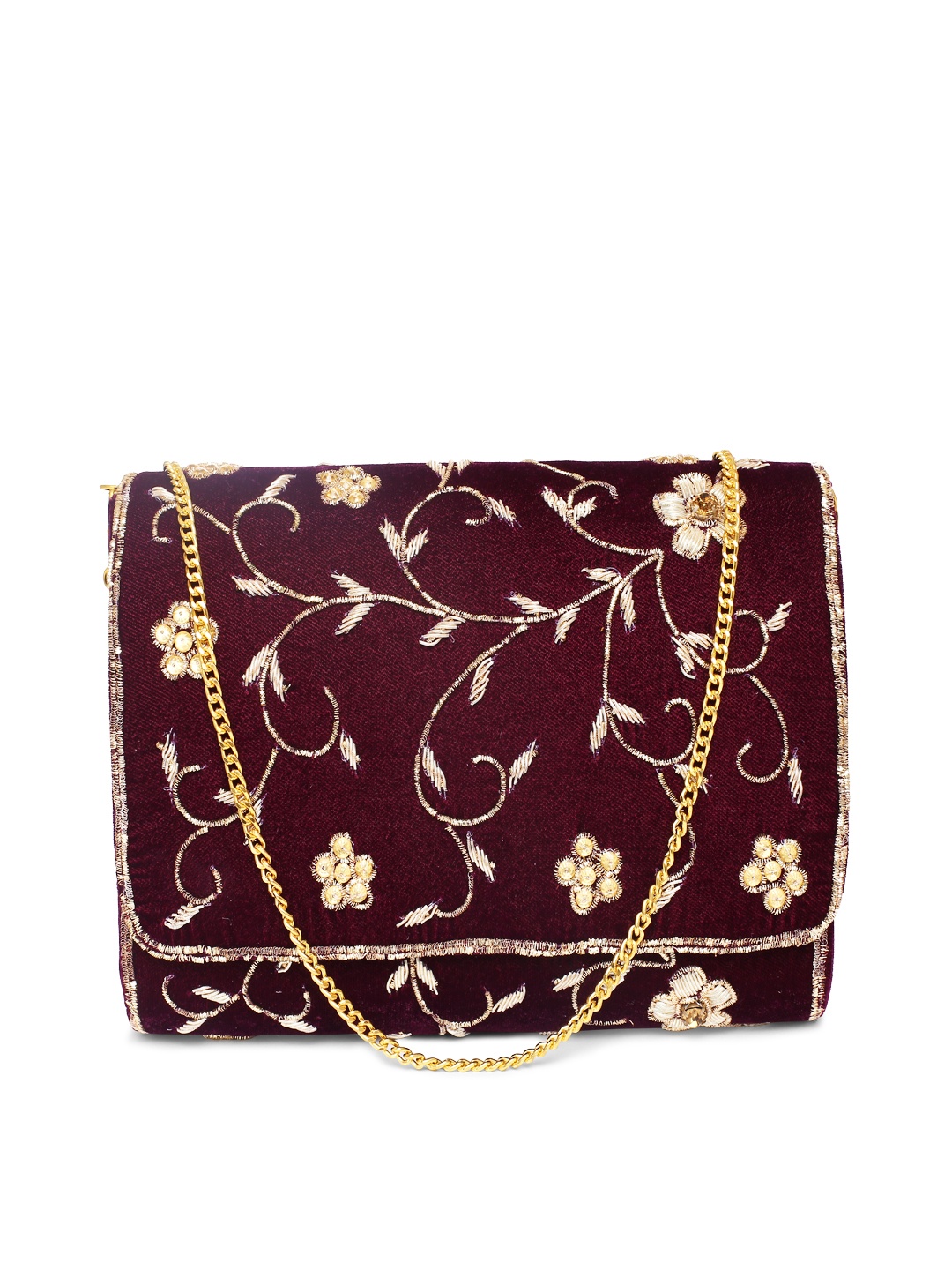 

Tarini Nirula Women Maroon Embroidered Clutch