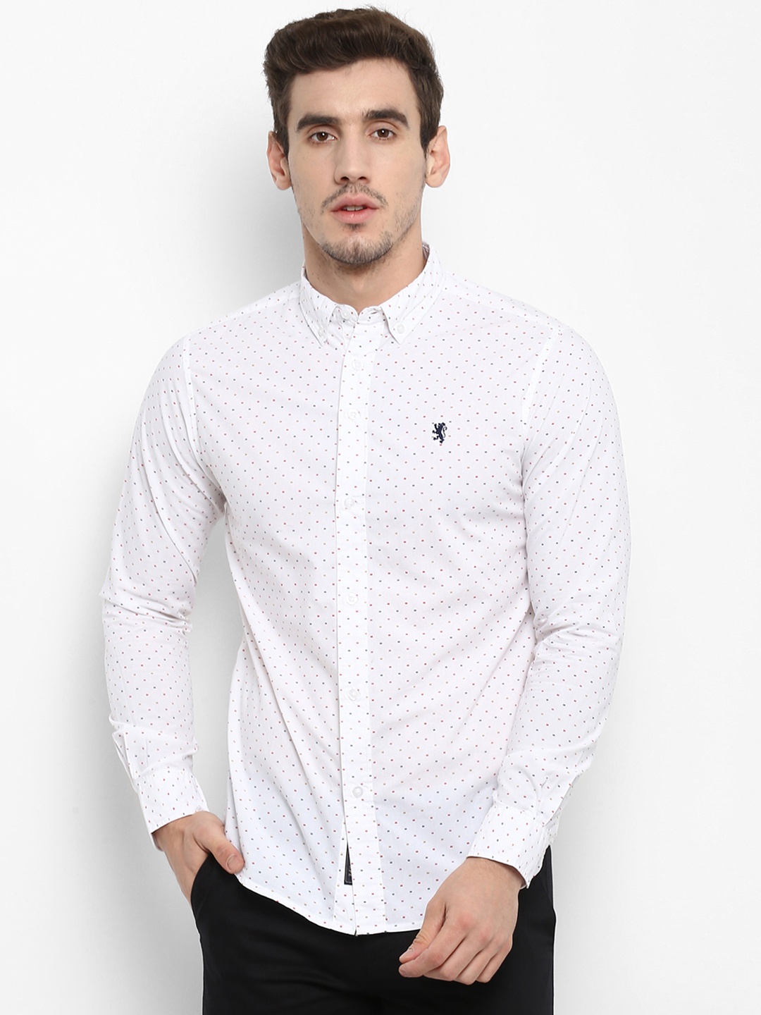 

Red Tape Men White Regular Fit Printed Casual Shirt