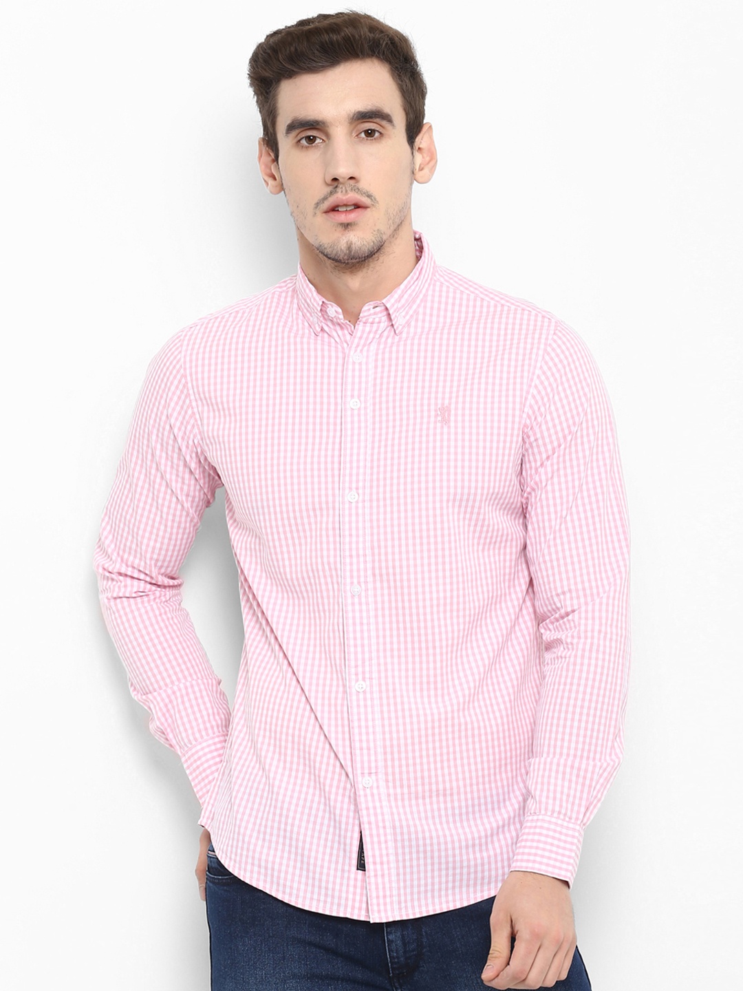 

Red Tape Men Pink & White Regular Fit Checked Casual Shirt