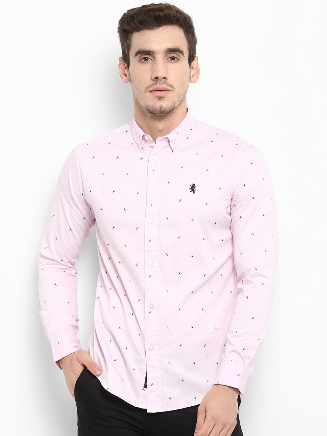 

Red Tape Men Pink Regular Fit Printed Casual Shirt