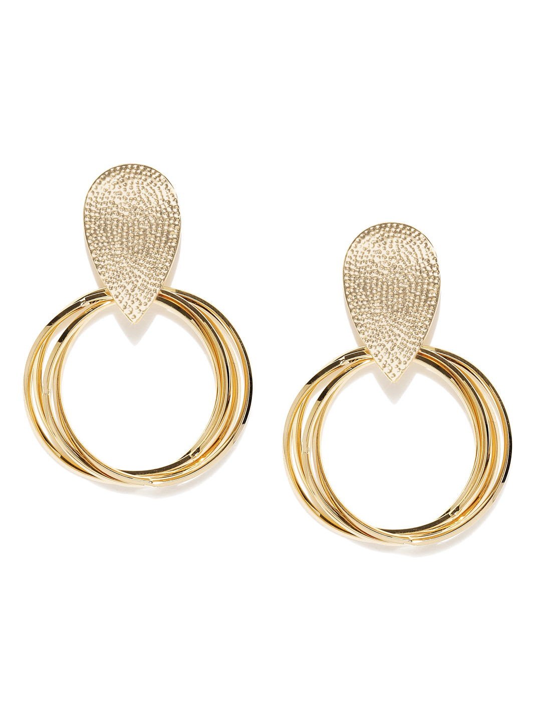 

E2O Gold-Toned Circular Drop Earrings
