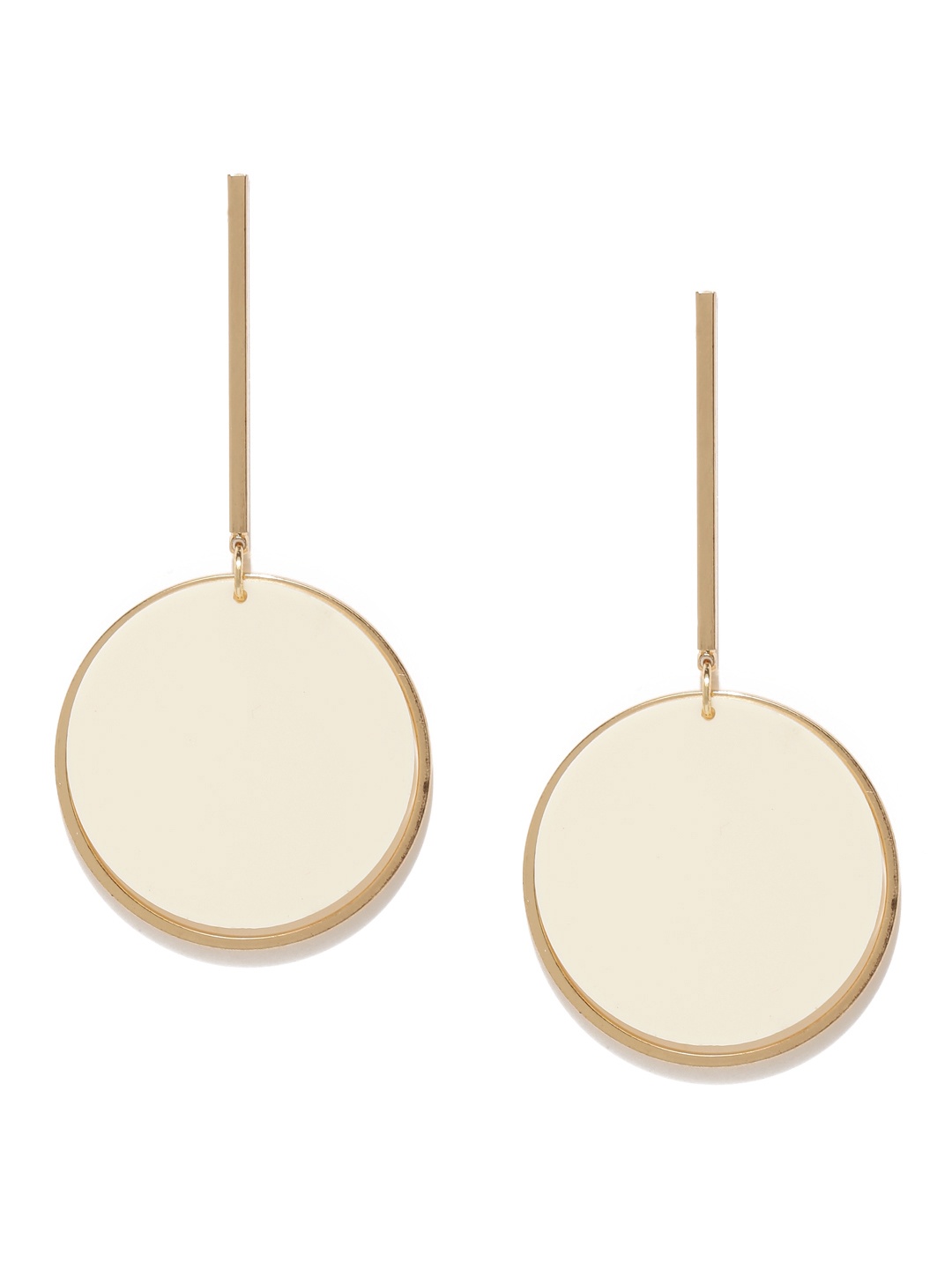 

E2O Gold-Toned Circular Shaped Drop Earrings