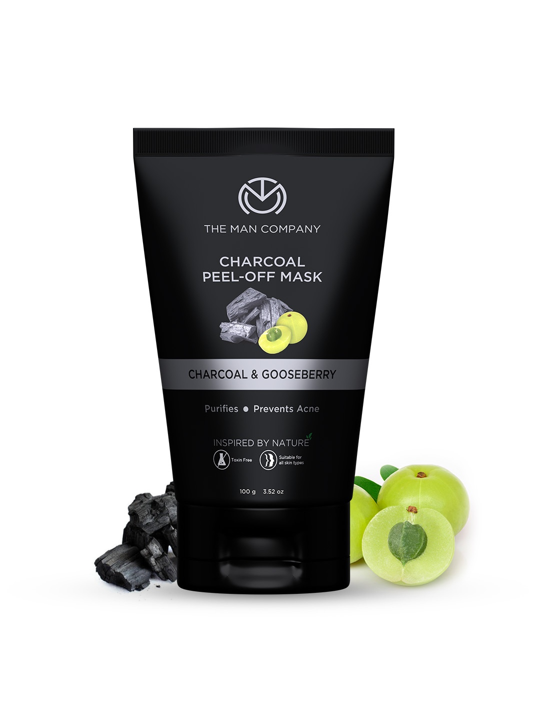 

THE MAN COMPANY Charcoal Moringa & Gooseberry Peel-Off Mask, Black