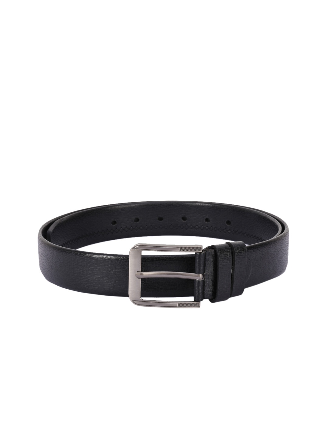 

BuckleUp Men Black Textured Leather Belt