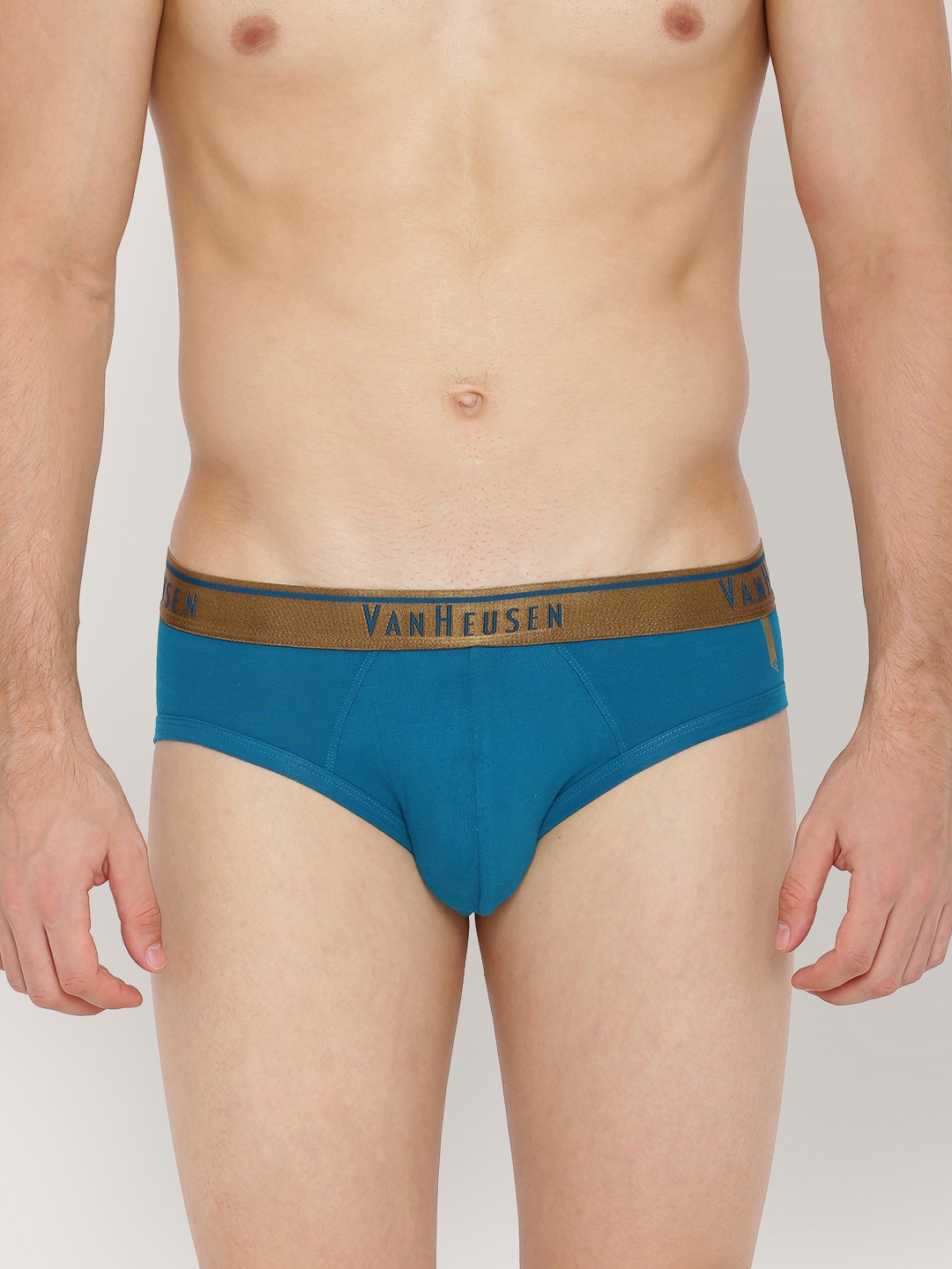

Van Heusen Men Solid Antibacterial Colour Fresh Briefs, Blue