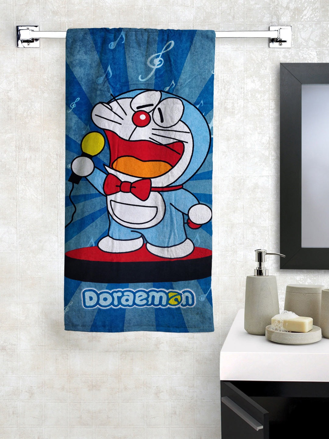 

Disney Doraemon Print Bath Towel 350 GSM, Blue