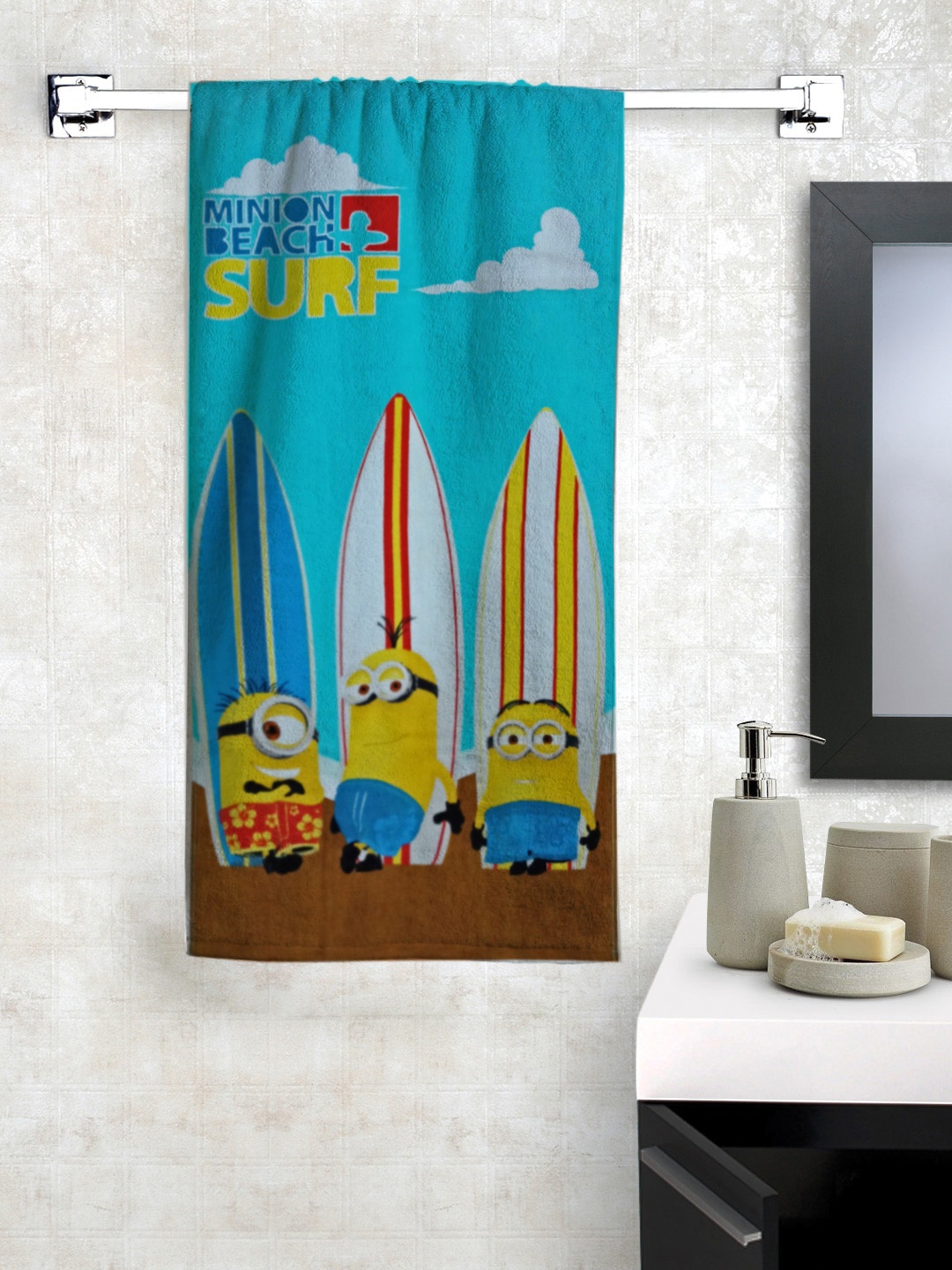 

Disney Minions Print Bath Towel 350 GSM, Blue