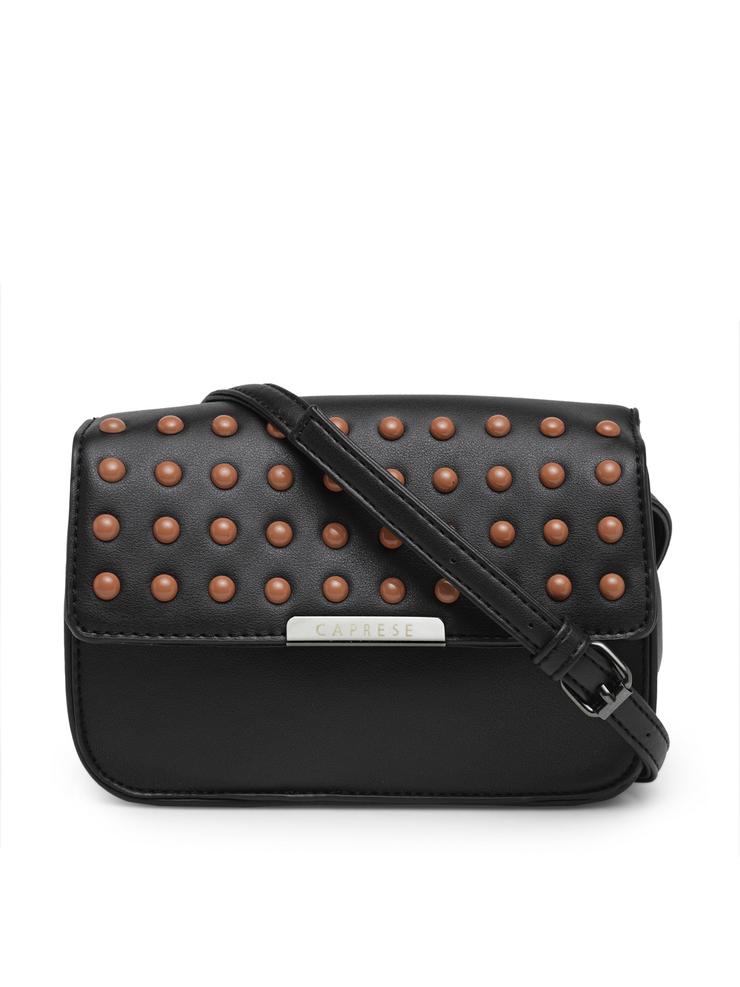 

Caprese Black Embellished Sling Bag
