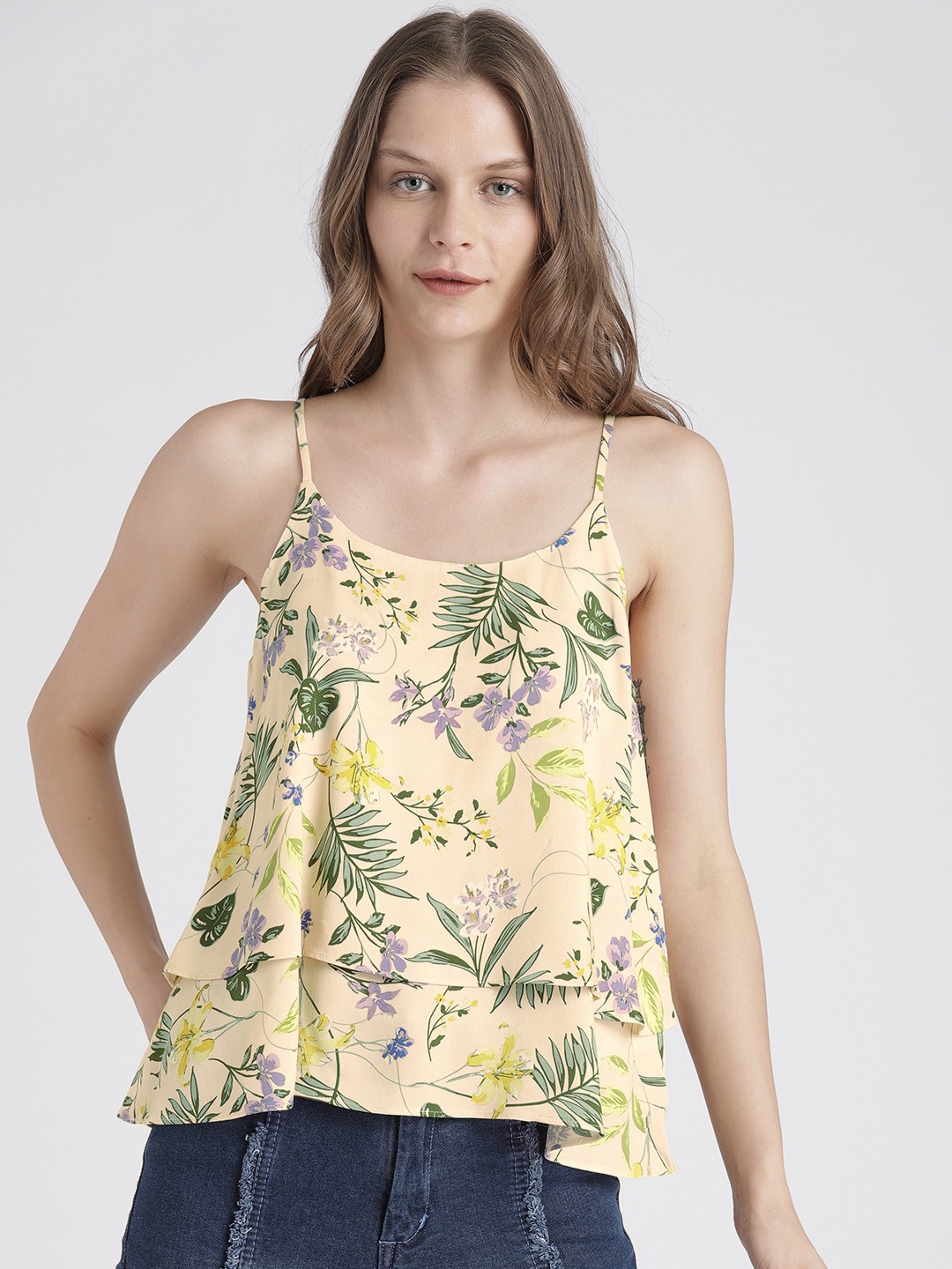 

Splash Women Cream-Coloured Printed Top