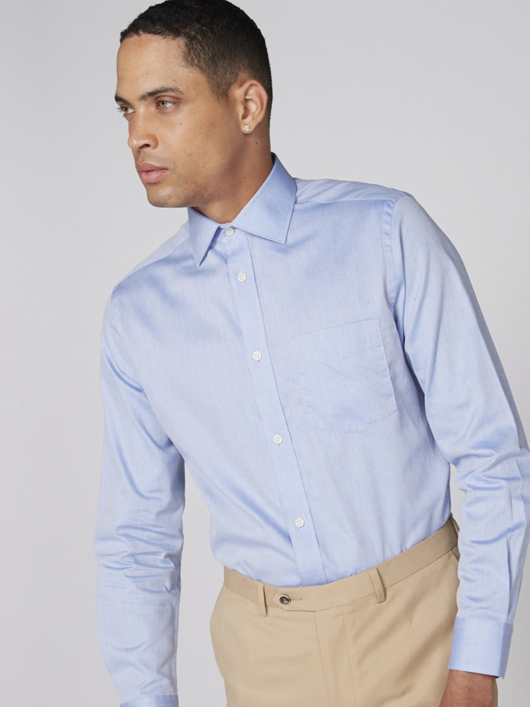 

Splash Men Blue Regular Fit Self Design Casual Shirt