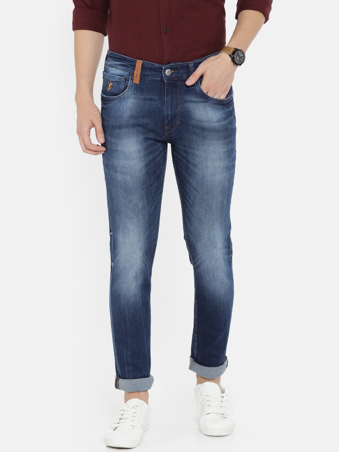 

U.S. Polo Assn. Denim Co. Men Blue Slim Fit Mid-Rise Clean Look Stretchable Jeans
