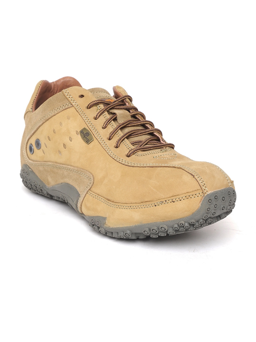 

Woodland Men Khaki Solid Nubuck Sneakers