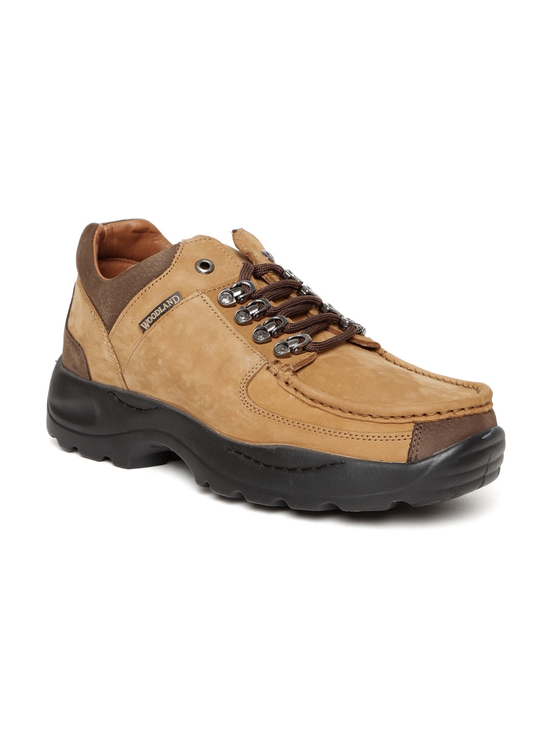 

Woodland Men Nubuck Leather Derbys, Camel brown