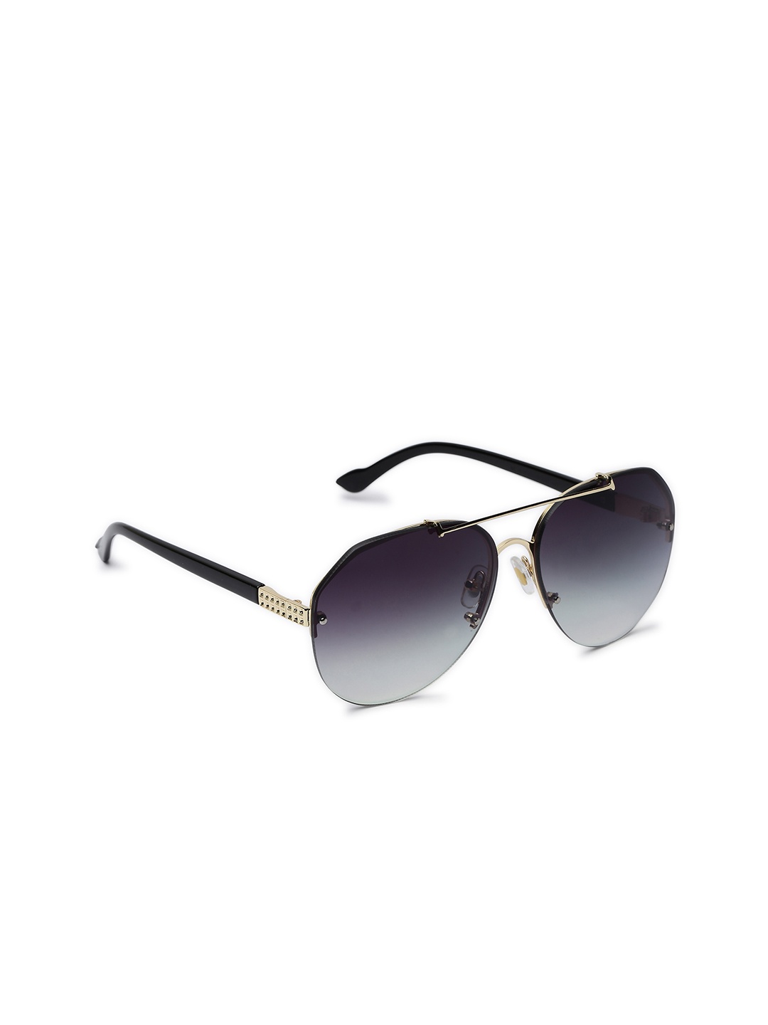 

MARC LOUIS Women Grey & Gold-Toned Aviator Sunglasses