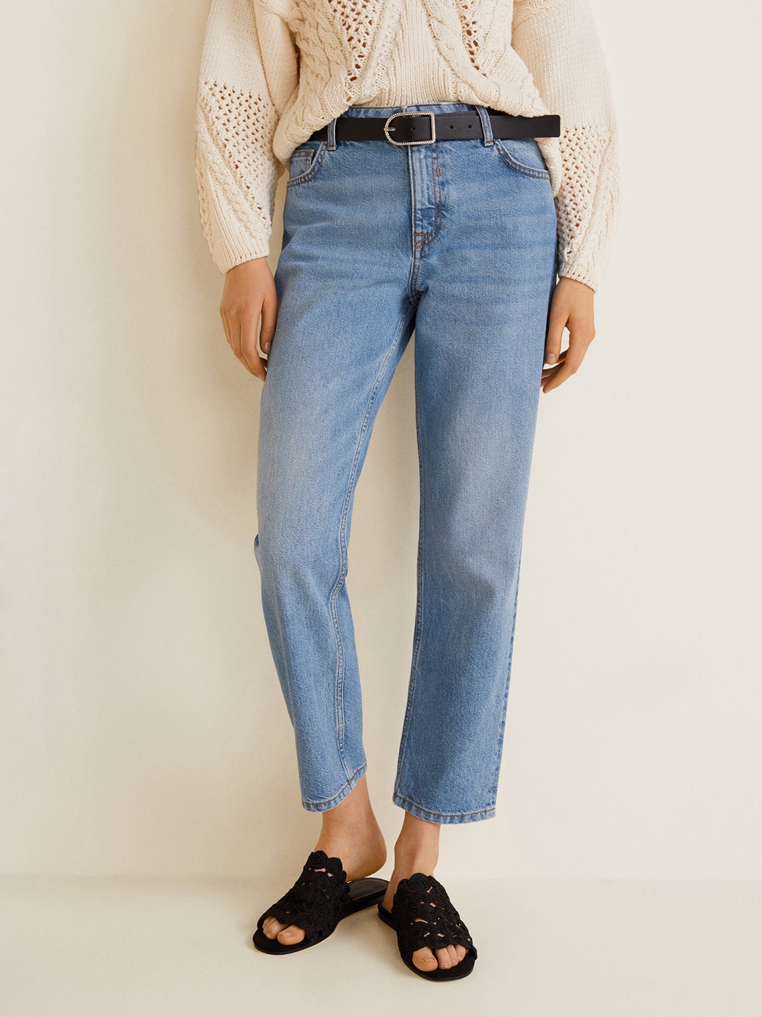 

MANGO Women Blue Mid-Rise Clean Look Jeans