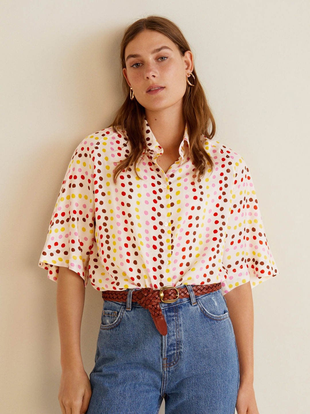 

MANGO Women Multicoloured Regular Fit Printed Casual Shirt, Multi