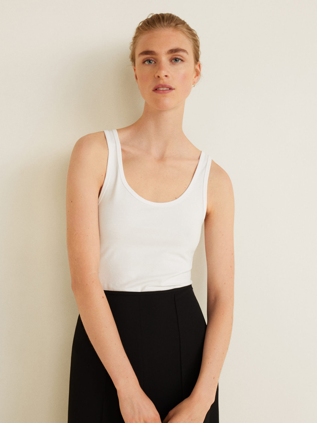 

MANGO Women White Solid Top