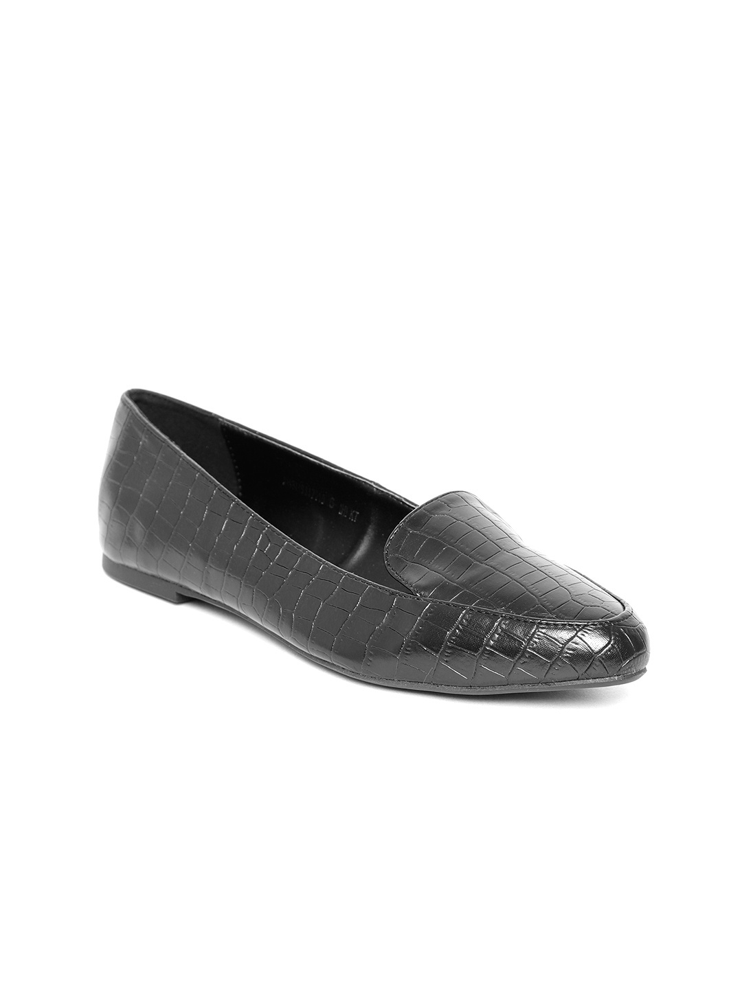 

Allen Solly Women Black Croc Texture Ballerinas